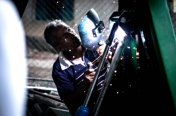 a welder on a project